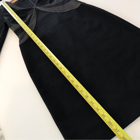 BCBG MaxAzria Little Black Dress Long Sleeve V Neck Mid Length Bodycon Womens S - Picture 14 of 14